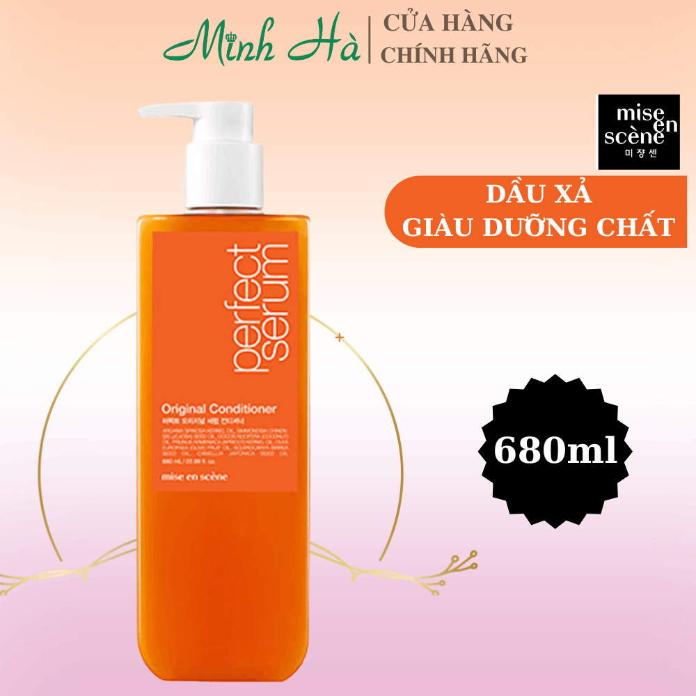 Dầu gội xả Miseen Scène Perfect Serum Super Rich Shampoo 680ml giúp mái tóc mượt mà phục hồi hư tổn