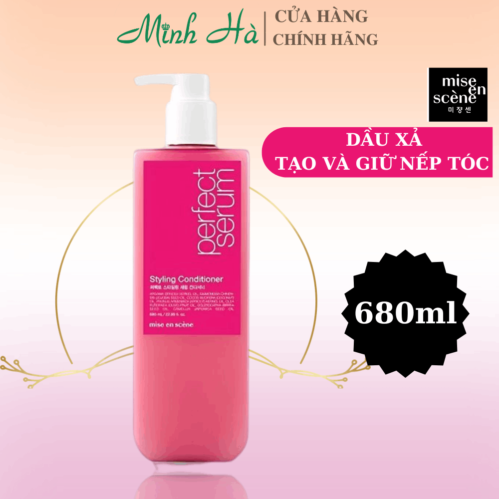 Dầu gội xả Miseen Scène Perfect Serum Super Rich Shampoo 680ml giúp mái tóc mượt mà phục hồi hư tổn