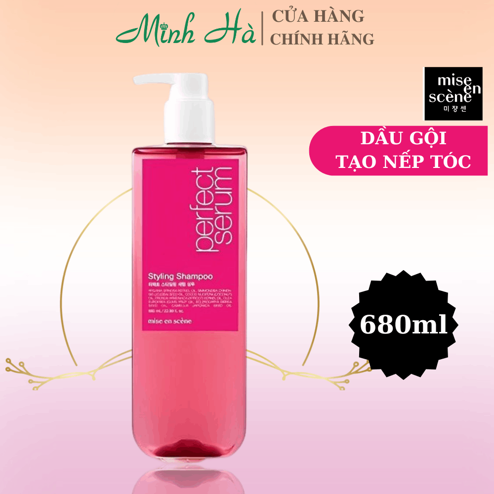 Dầu gội xả Miseen Scène Perfect Serum Super Rich Shampoo 680ml giúp mái tóc mượt mà phục hồi hư tổn