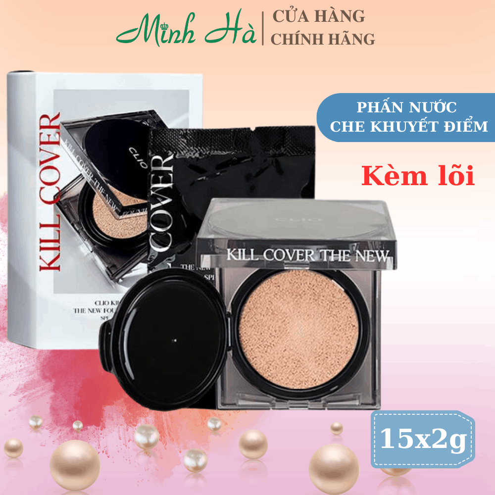 Phấn nước Clio Kill Cover The New Founwear Cushion 15g x 2 (kèm lõi) che phủ tốt, kiềm dầu, bền màu