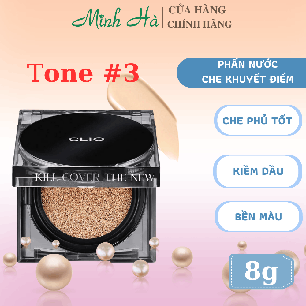 Phấn nước Clio Kill Cover The New Founwear Cushion 15g x 2 (kèm lõi) che phủ tốt, kiềm dầu, bền màu