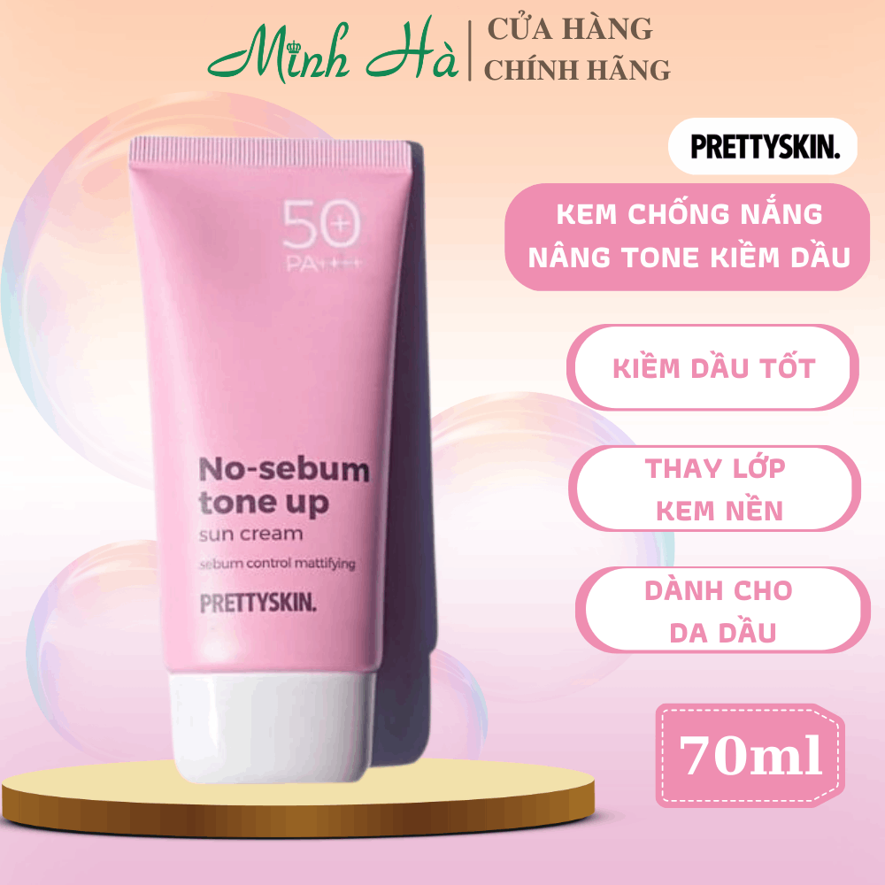 Kem chống nắng Prettyskin SPF50+ PA++++ 70ml nâng tone, kiềm dầu, bảo vệ da