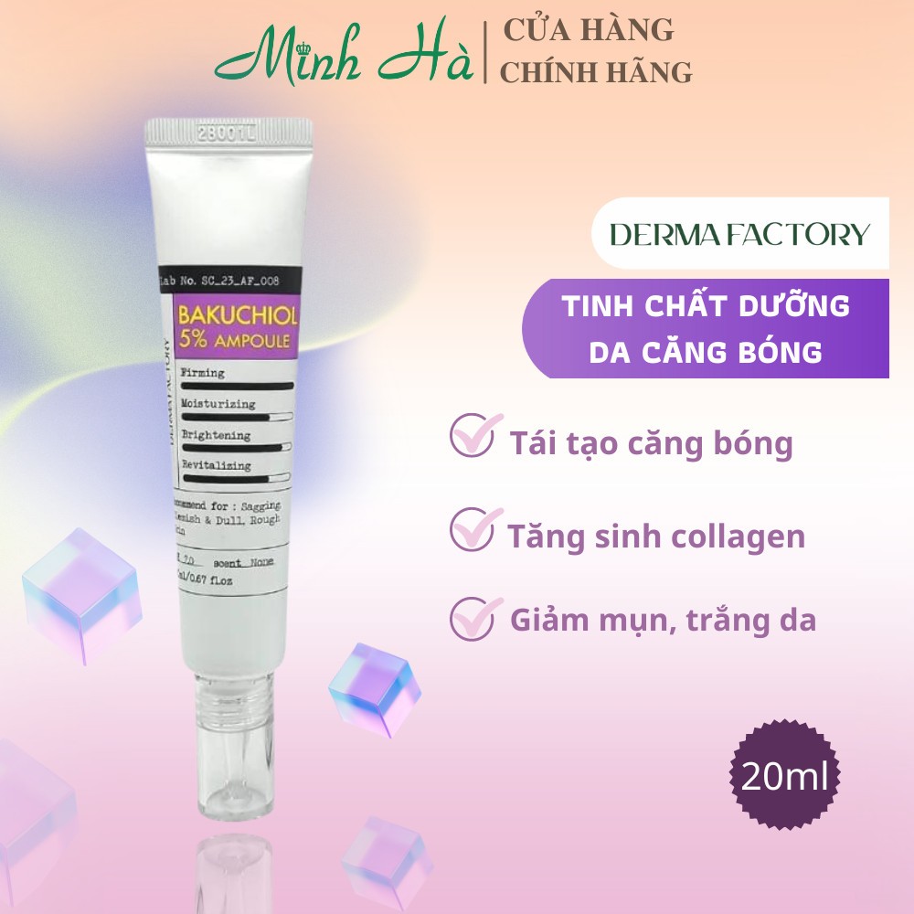 Tinh chất Derma Factory Bakuchiol 5% Ampoule 20ml dưỡng da căng bóng, chống lão hóa