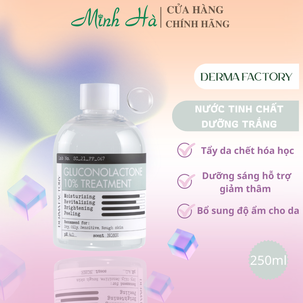 Nước cân bằng Derma Factory Gluconolactone 10% Treatment 250ml tẩy tế bào chết