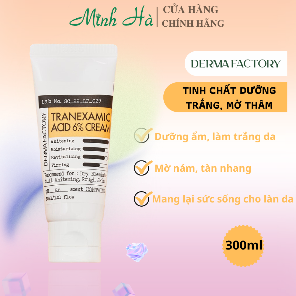 Kem dưỡng Derma Factory Tranexamic Acid 6% Cream 30ml mờ thâm nám, tàn nhang