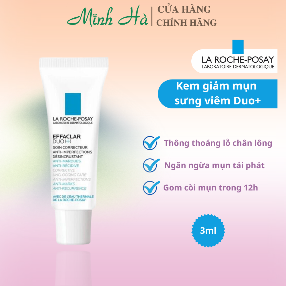 Kem giảm mụn La Roche-Posay Effaclar Duo+ 15/40ml giúp giảm vết thâm và mụn tái phát