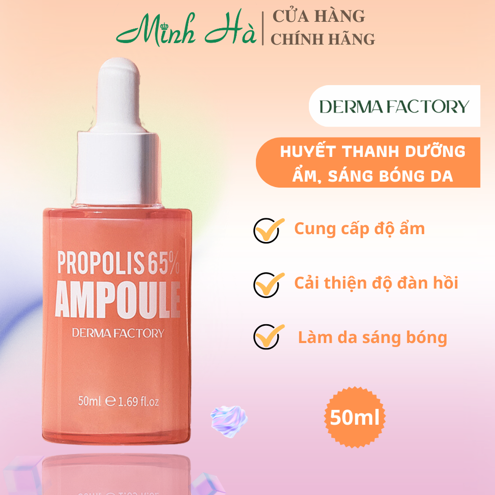 Huyết thanh Derma Factory Propolis 65% Ampoule 50ml dưỡng ẩm, sáng bóng da