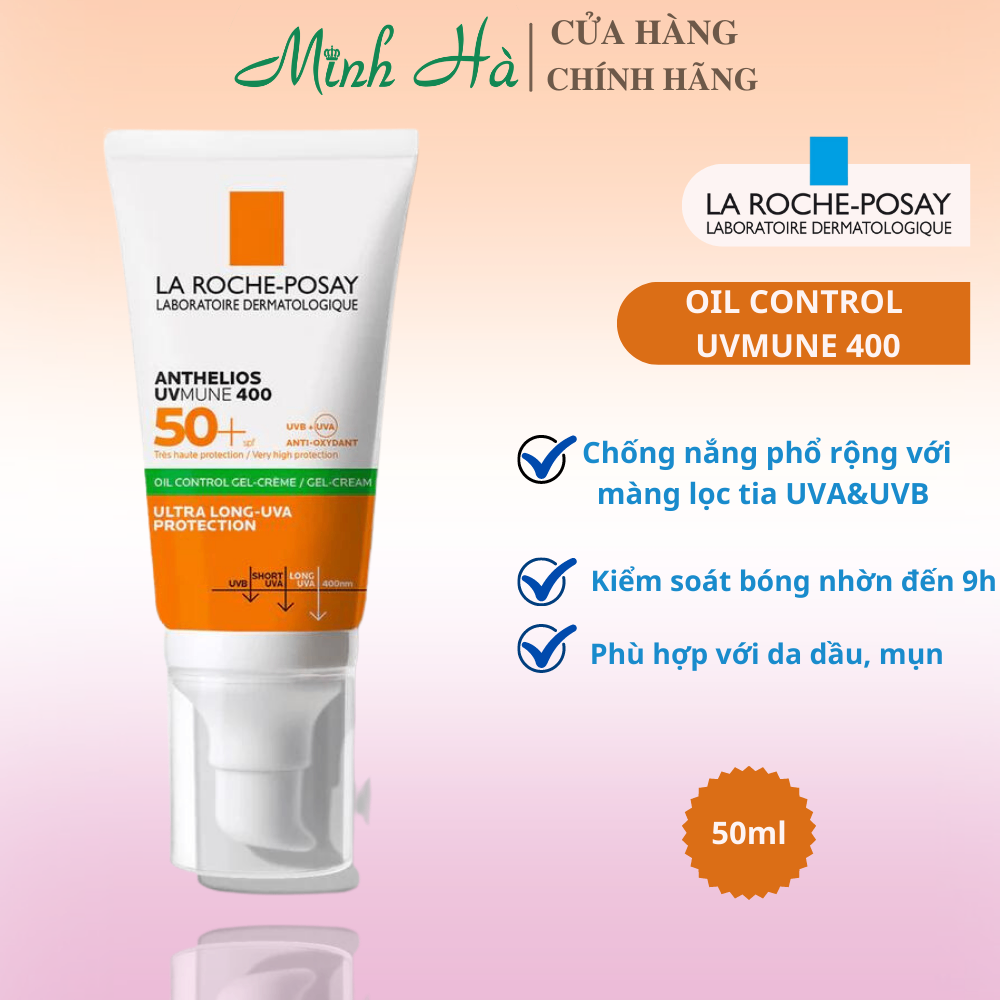 Kem chống nắng La Roche Posay Anthelios Anti-Shine SPF 50+ 15/50ml vạch xanh lá dành cho da dầu