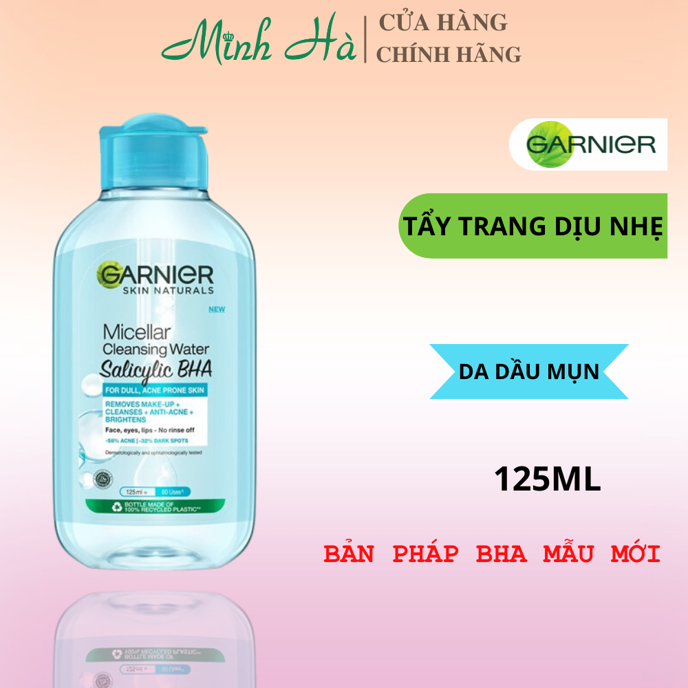 Tẩy trang Garnier Cleansing Water 400ml đủ màu vàng, hồng, xanh lá, xanh dương, đỏ giúp làm sach da dịu nhẹ
