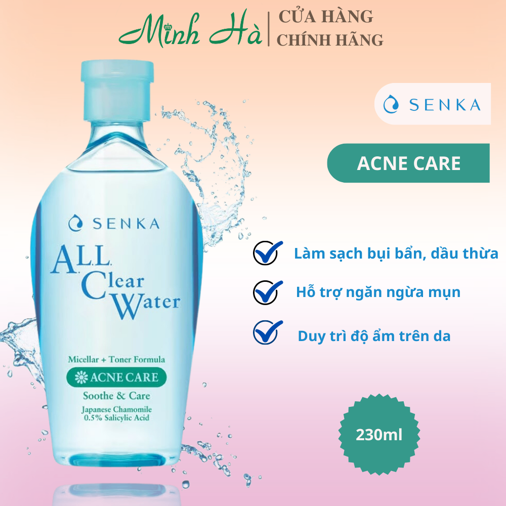 Nước tẩy trang Senka All Clear Water 230ml các loại nhẹ nhàng làm sạch lớp trang điểm không khô căng