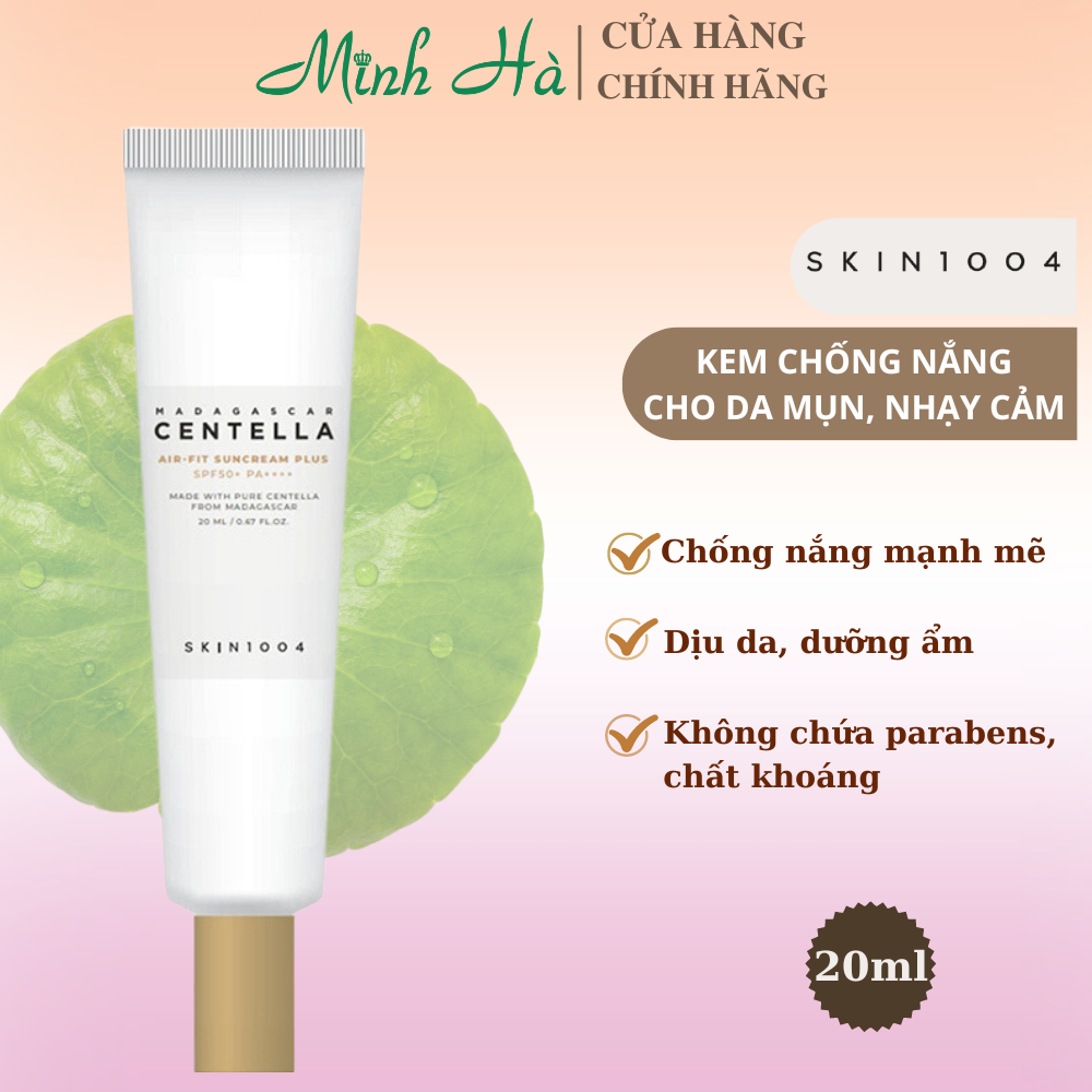 Kem chống nắng Skin1004 Madagascar Centella Air Fit Suncream SPF50+ PA++++ 20/50ml với chiết xuất rau má