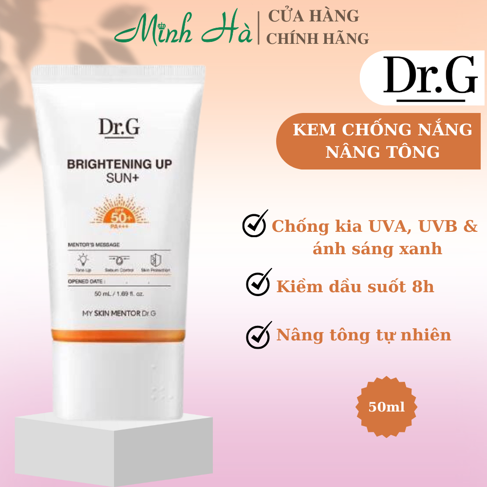 Kem chống nắng nâng tông Dr.G Brightening Up Sun+ SPF50+ PA+++ 50ml sáng da kiềm dầu