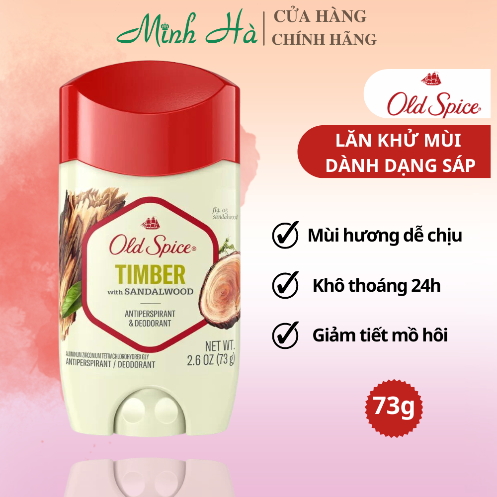 Lăn khử mùi dạng sáp Old Spice 85g khử mùi, giảm tiết mồ hôi, khô thoáng suốt 24h