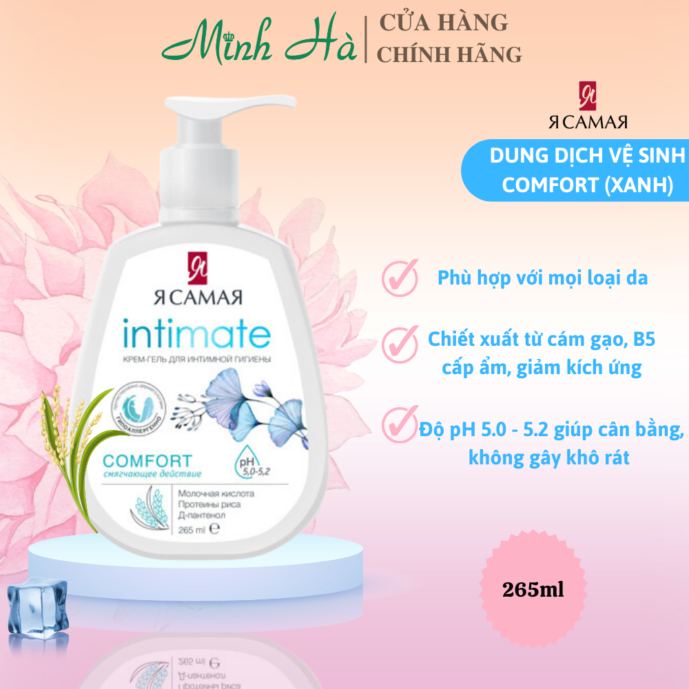 Dung dịch vệ sinh phụ nữ Nga Ya Samaya Intimate 265ml giúp vệ sinh hàng ngày, loại bỏ khứ hư