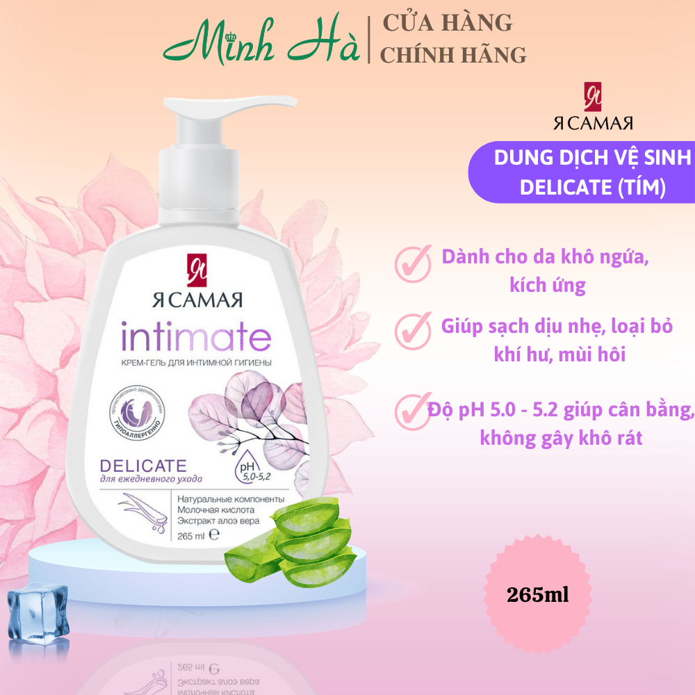 Dung dịch vệ sinh phụ nữ Nga Ya Samaya Intimate 265ml giúp vệ sinh hàng ngày, loại bỏ khứ hư