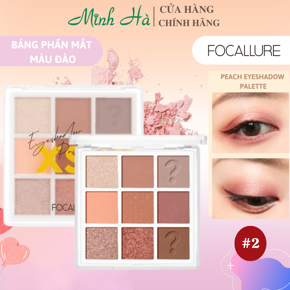 Bảng phấn mắt Focallure 9 ô Eyeshadow Palette FA167 9g trang điểm, tông màu thời thượng