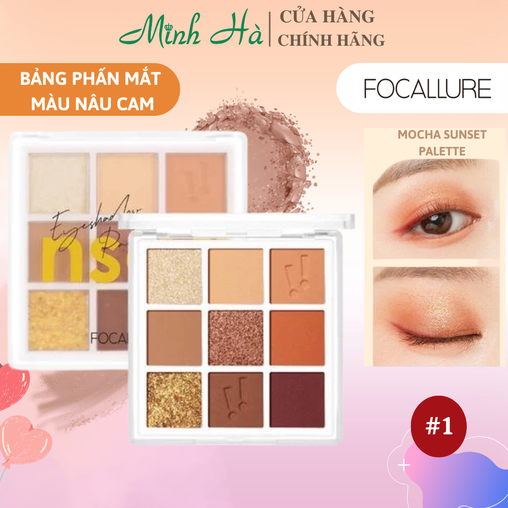 Bảng phấn mắt Focallure 9 ô Eyeshadow Palette FA167 9g trang điểm, tông màu thời thượng