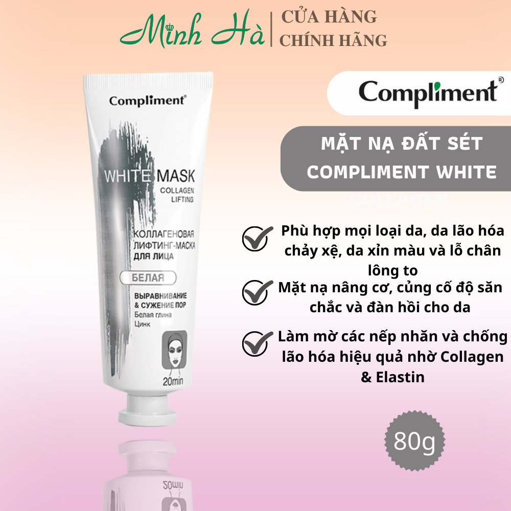 Mặt nạ đất sét Compliment 80ml detox da, làm sáng, kiềm dầu, se khít lỗ chân lông