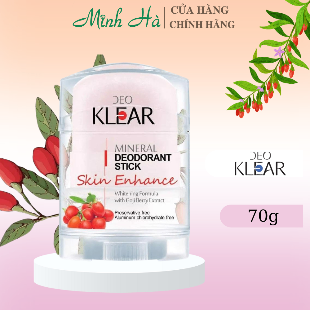 Lăn khử mùi đá khoáng Deo KLEAR 70g giúp dưỡng da khử mùi hôi hiệu quả