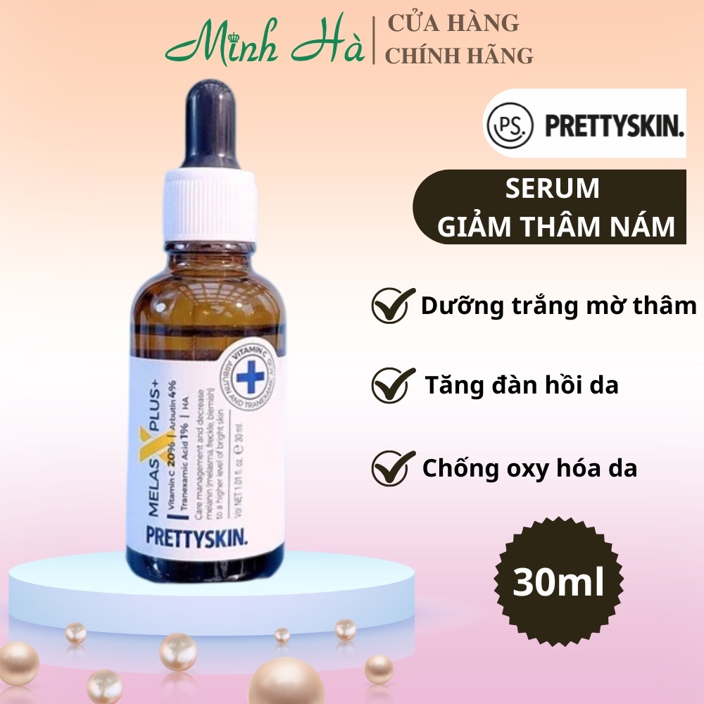 Serum dưỡng trắng, mờ thâm nám Prettyskin Melas x Plus 30ml