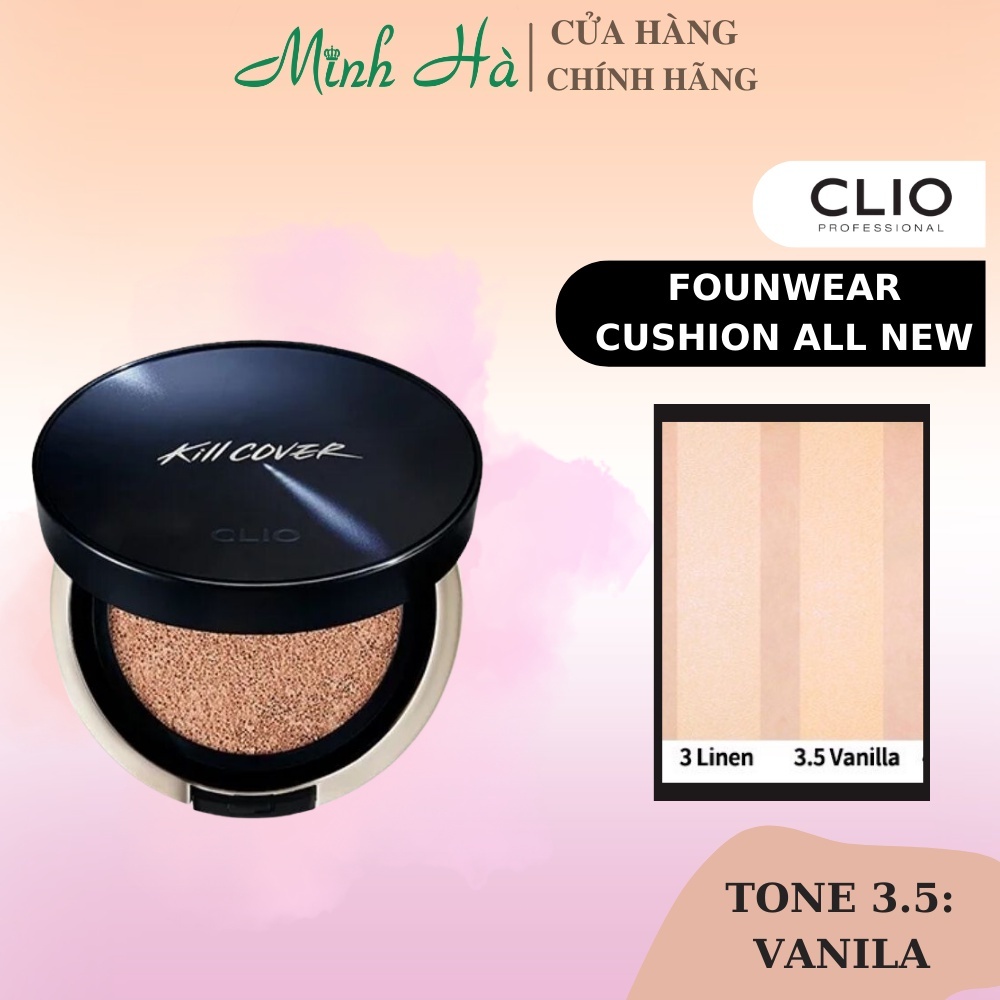 Phấn nước Clio Kill Cover Founwear Cushion All New 15g che phủ tốt, lâu trôi
