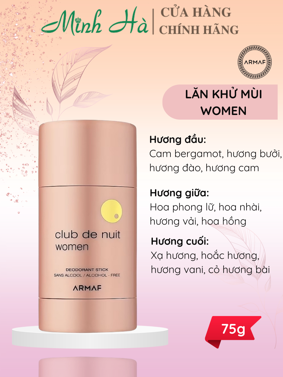 Lăn khử mùi nước hoa Club De Nuit các loại 75g khử mùi ngăn mồ hôi lưu hương thơm lâu