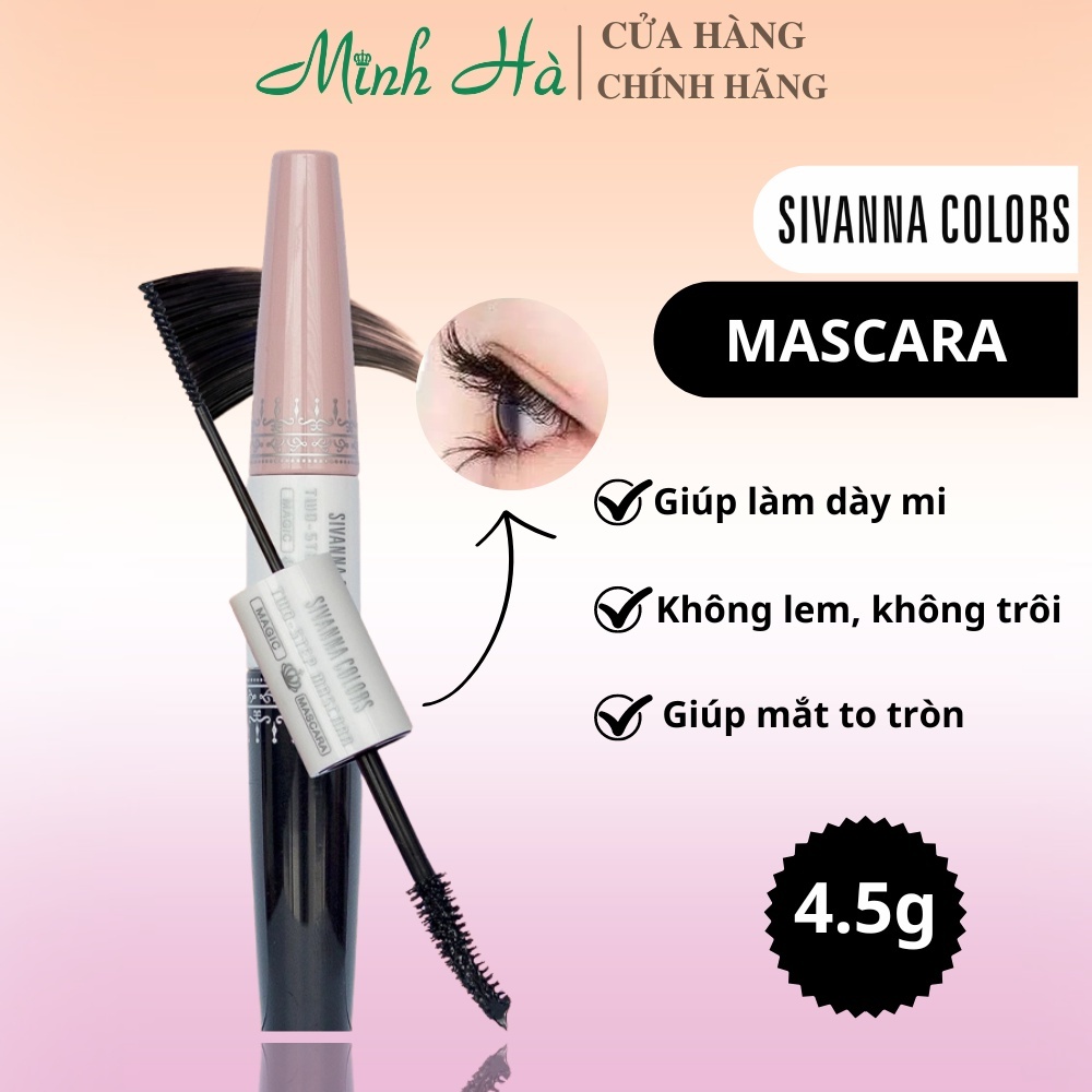 Mascara Sivanna Colors Two-Step Màu Đen HF891 4.5g không lem không trôi