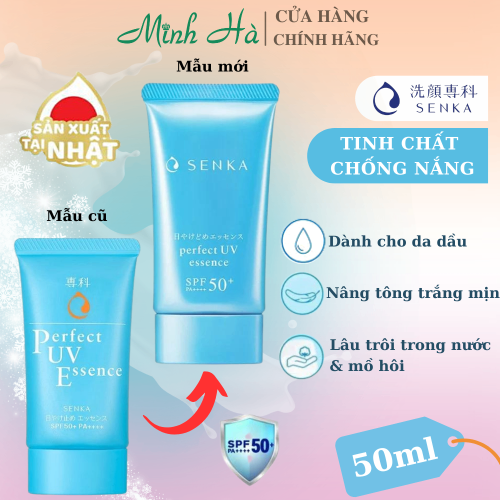 Gel sữa chống nắng Senka Perfect UV SPF 50+ PA++++ 80ml thấm nhanh, không bít tắc, giúp da ẩm mịn