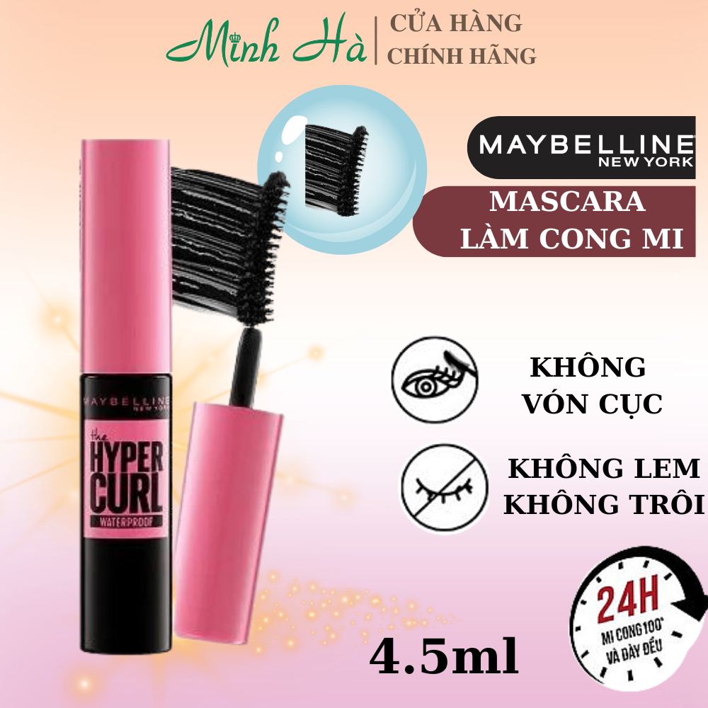 Mascara Maybelline New York 9.2ml không lem không trôi dày mi gấp 10 lần