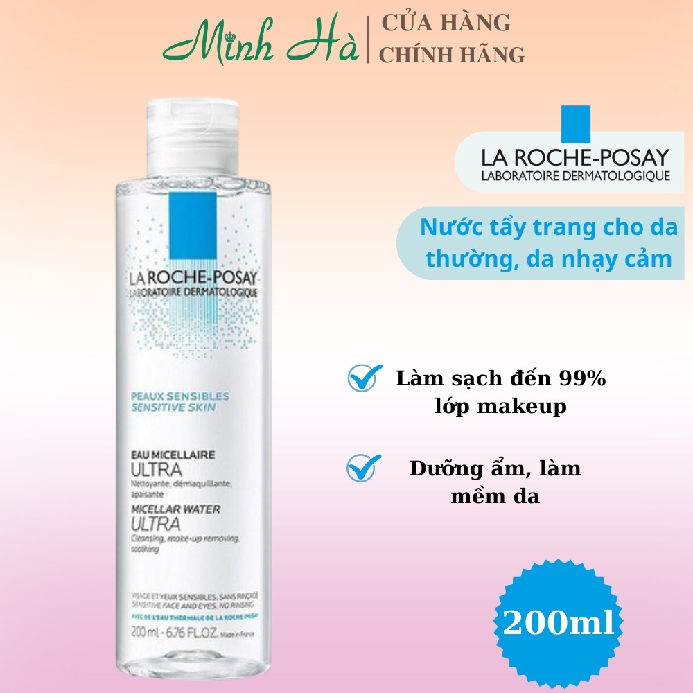 Nước tẩy trang giàu khoáng La Roche-Posay Micellar Water Ultra Sensitive Skin 400ml cho da thường và nhạy cảm