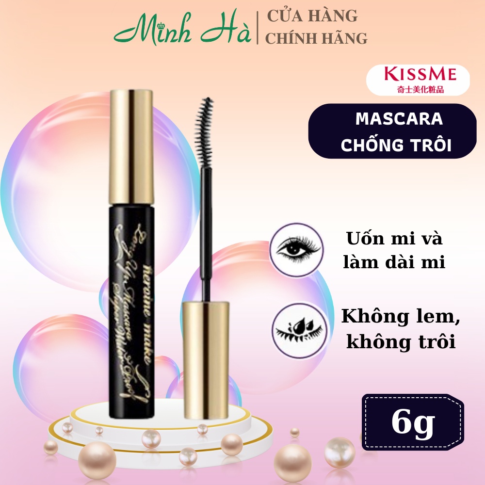 Mascara chống trôi cô gái Nhật Kiss me Heroine Make Long Up Mascara Super WP 6g không vón cục, không lem, không trôi