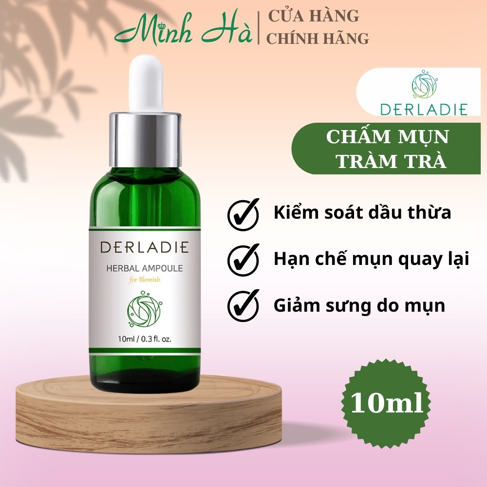 Chấm mụn tràm trà Derladie Herbal Ampoule For Blemish 10ml giảm sưng, giảm thâm