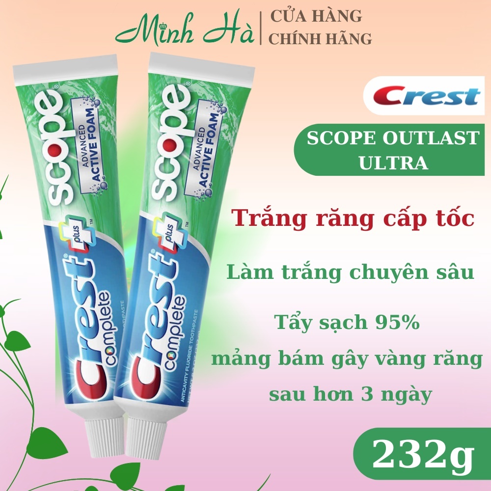 Kem đánh răng Crest 3D White Advanced Triple Whitening 158g trắng răng bảo vệ chống lại sâu răng
