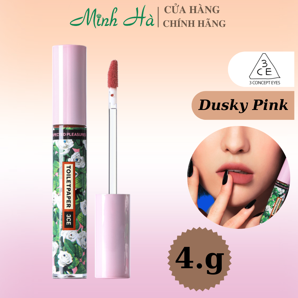 Son kem lì 3CE Velvet Lip Tint 4g lên môi cực mịn, chuẩn tone màu