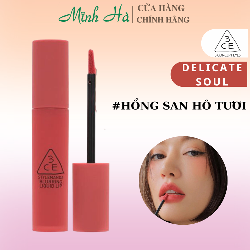 Son kem lì 3CE Blurring Liquid Lip 5.5g cho hiệu ứng làm mờ vân môi