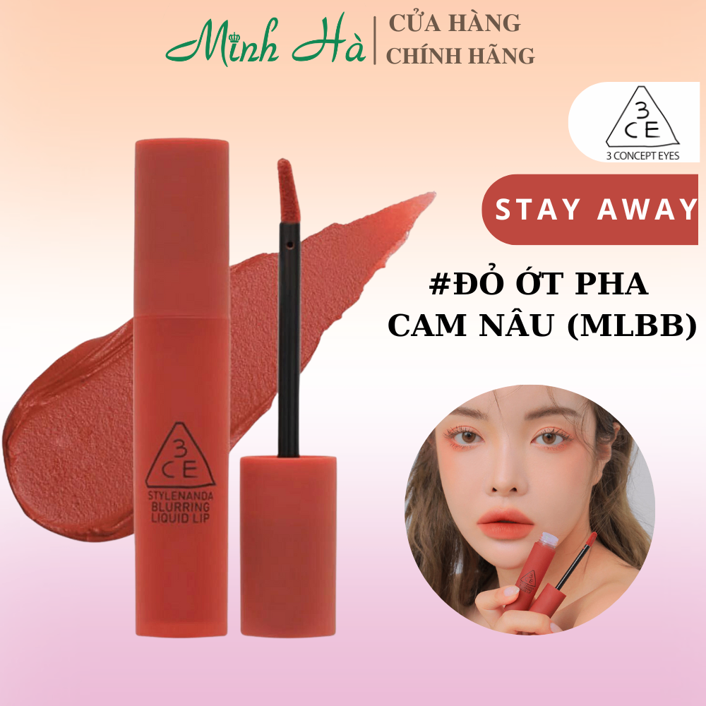 Son kem lì 3CE Blurring Liquid Lip 5.5g cho hiệu ứng làm mờ vân môi
