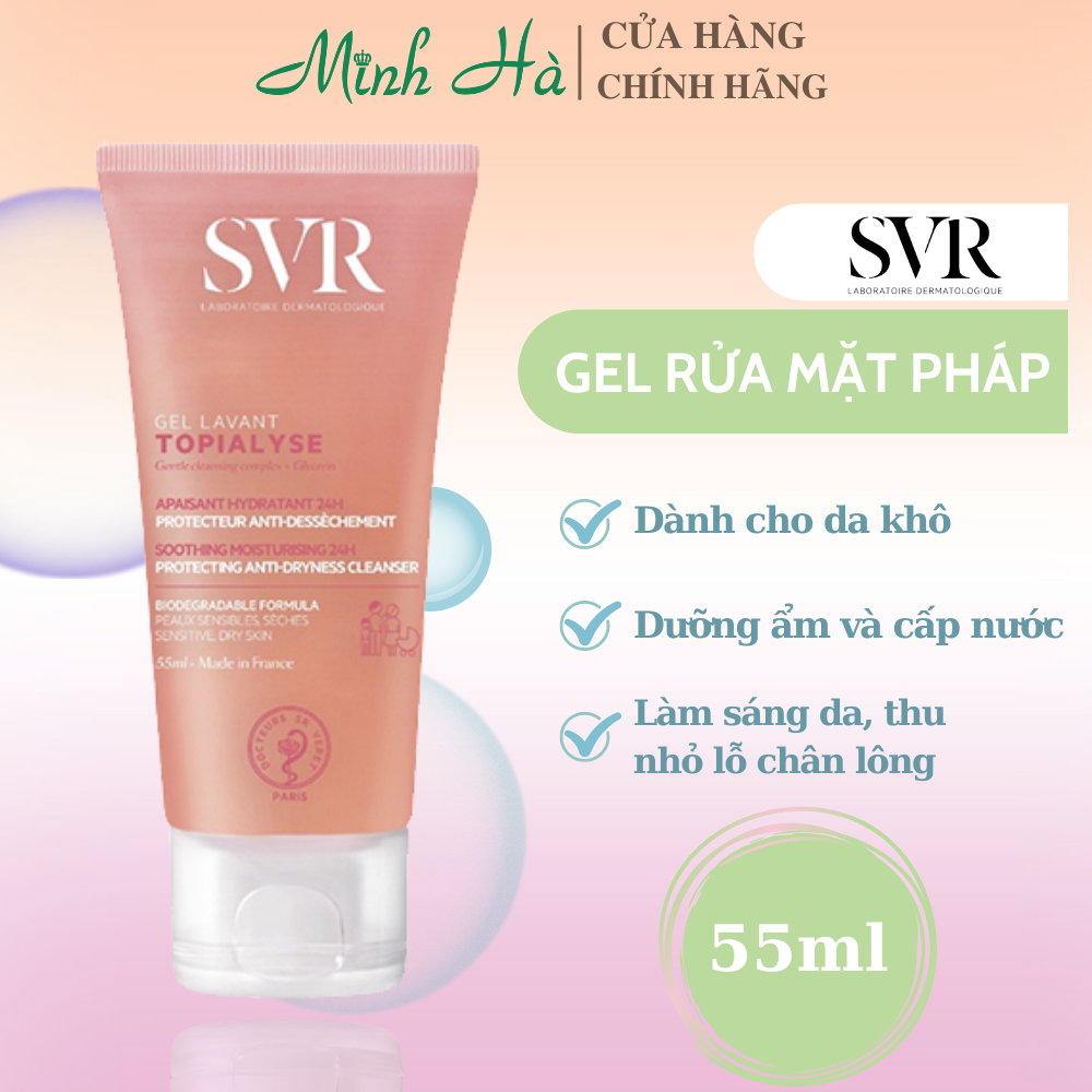 Gel rửa mặt SVR Sebiaclear + Physiopure Gelee + Topialyse Lavant 400ml giúp làm sạch sâu, kiểm soát dầu và ngăn mụn