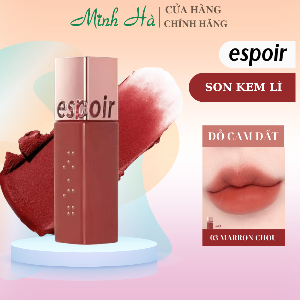 Son kem lì Espoir Couture Lip Tint Pure Velvet 7.5g lên màu chuẩn bám màu tốt
