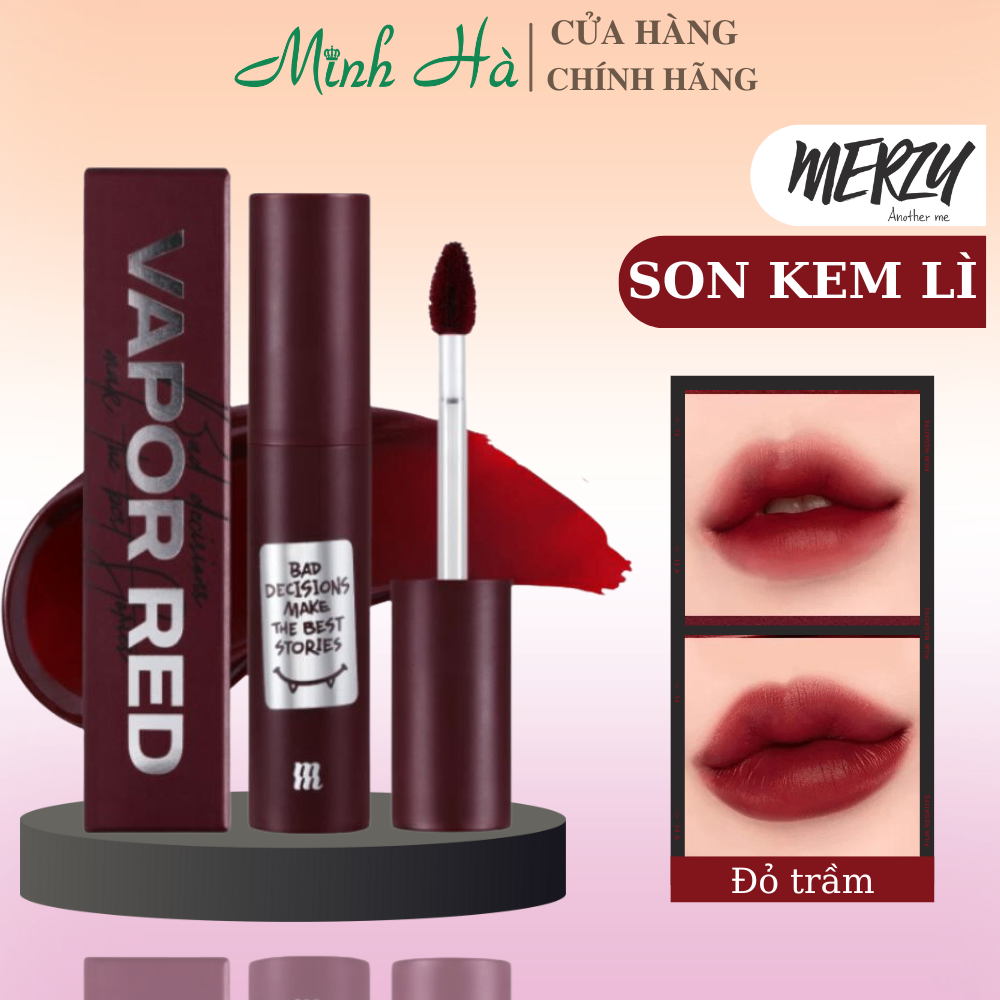 Son kem lì Merzy Noir In The Mellow Tint M13 4g vỏ đỏ Red Edition màu đỏ trầm