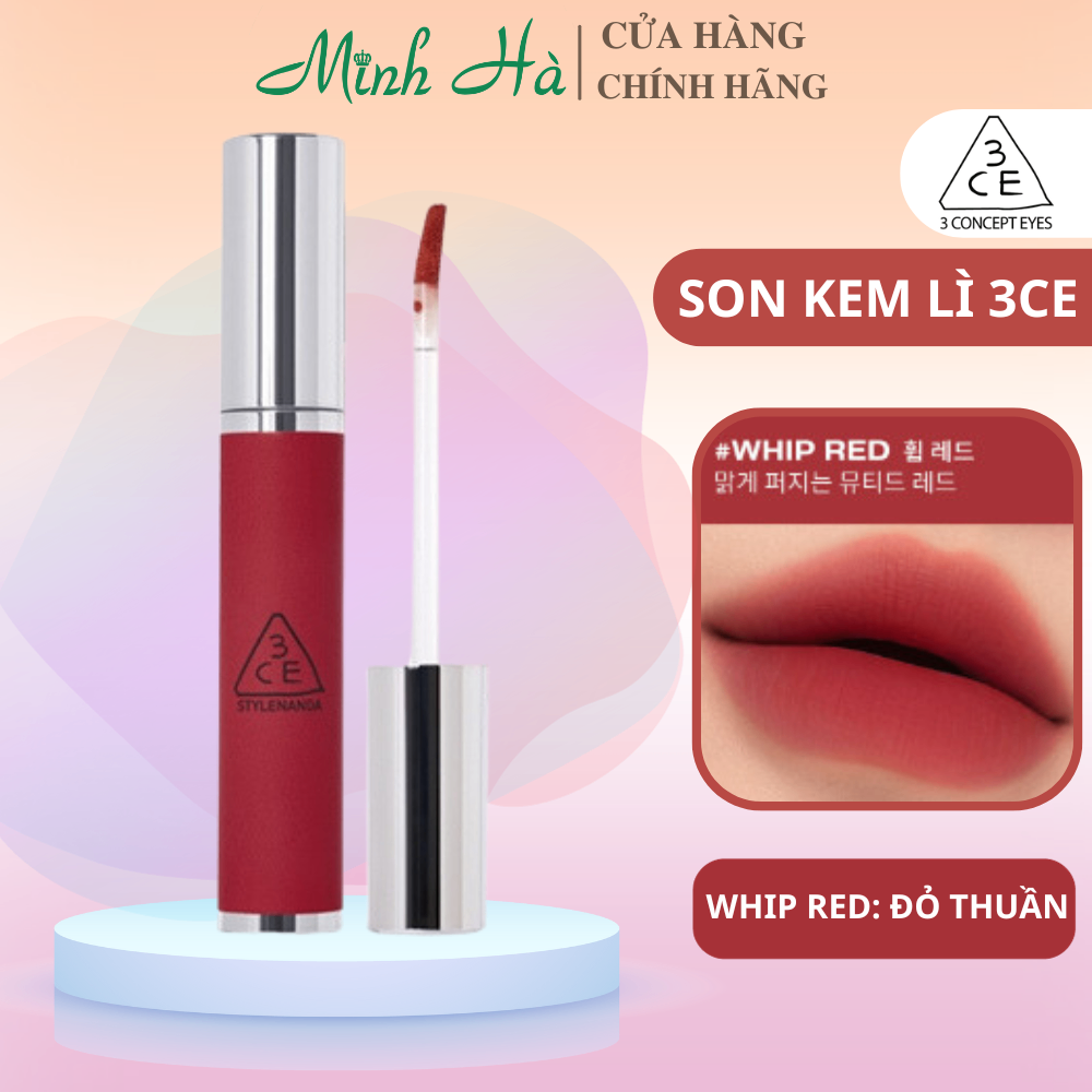 Son kem lì 3CE Hazy Lip Clay 4g mềm mịn môi giữ màu tốt