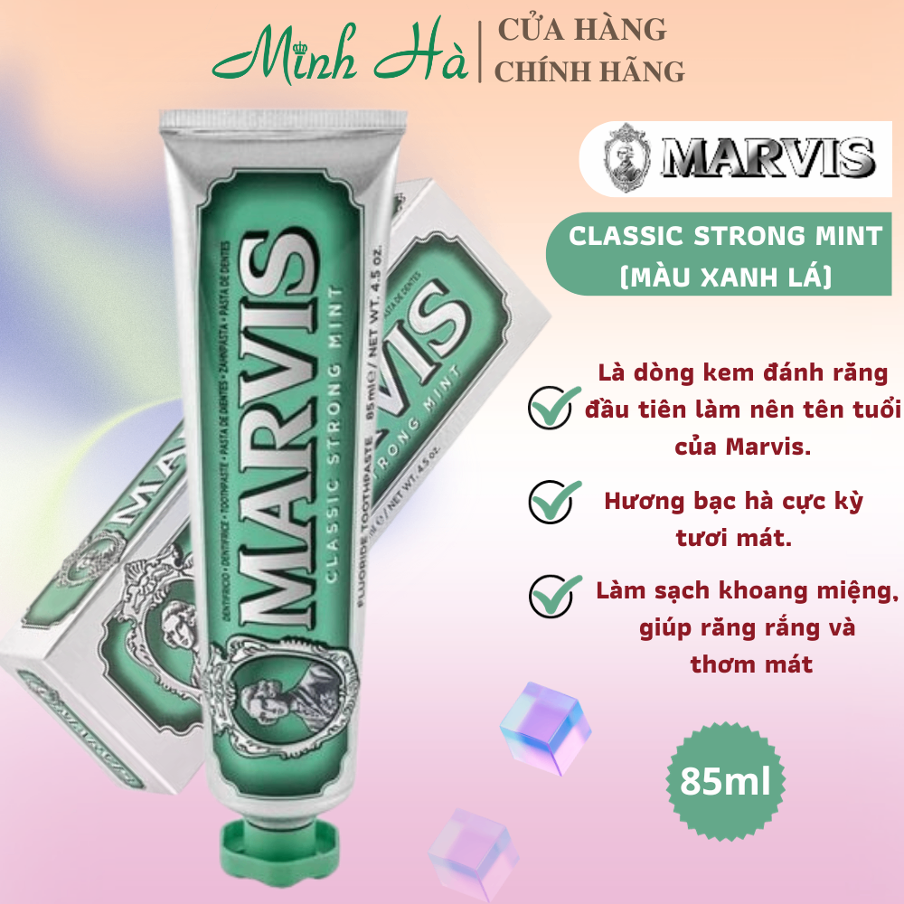 Kem đánh răng Marvis Ý 85ml loại bỏ mảng bám, sạch răng thơm miệng