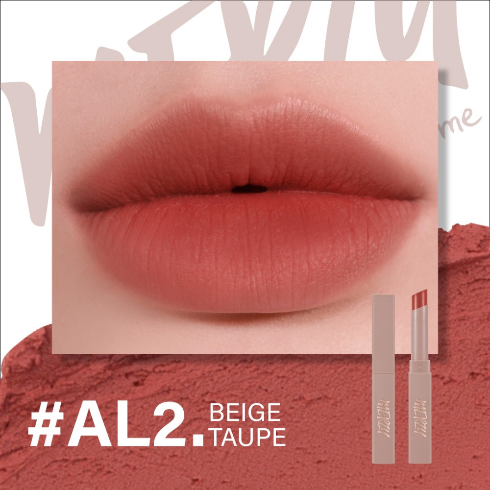 Son thỏi lì Merzy Academia Cotton Lipstick 1.8g lên màu chuẩn, mịn mượt nhẹ môi