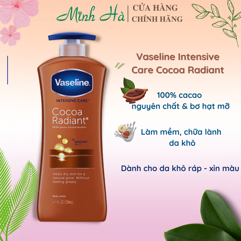 Sữa dưỡng thể Vaseline Healthy White UV Lightening Body Lotion 725ml giúp dưỡng trắng dưỡng ẩm phù hợp cho mọi loại da