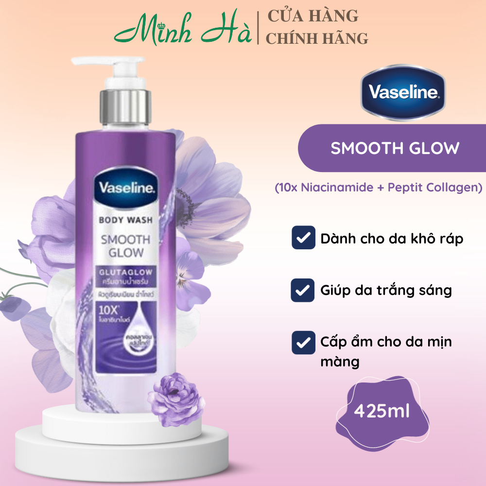 Sữa tắm trắng da Vaseline Body Wash GlutaGlow 10x 425ml cho da ẩm mượt, căng bóng