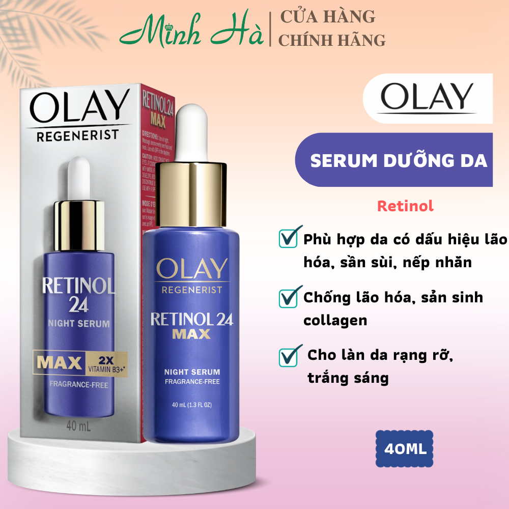 [Bản USA] Serum dưỡng da Olay Peptide, Vitamin C, Retinol, B3 40ml giúp sáng da, đều màu, chống lão hóa