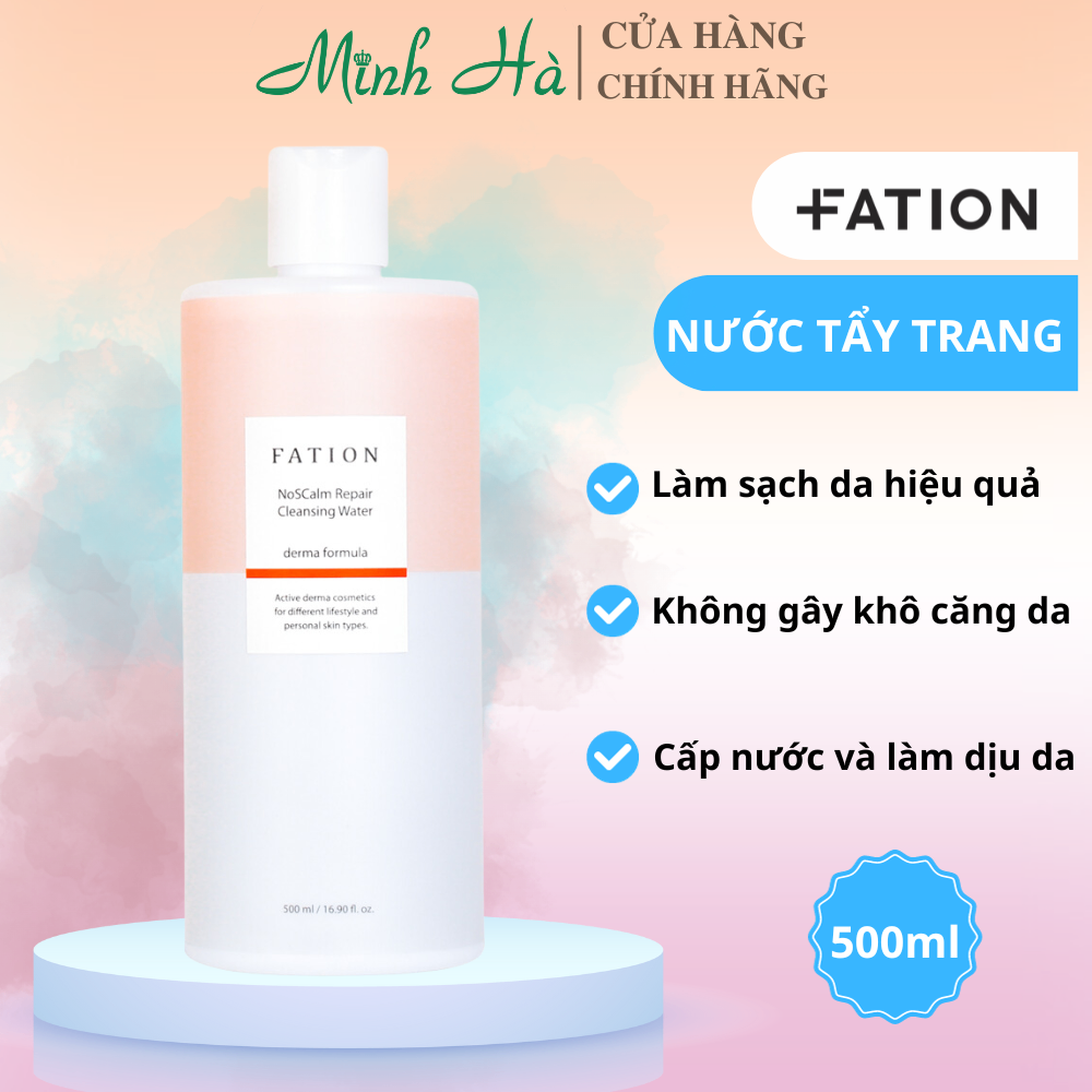 Nước tẩy trang phục hồi FATION NoSCalm Repair Cleansing Water 500ml dưỡng ẩm làm sạch da hiệu quả