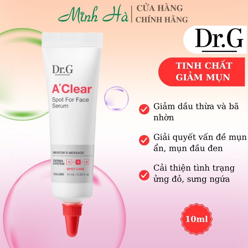 Tinh chất giảm mụn Dr.G A'Clear Spot For Face Serum 10ml giúp giảm dầu thừa và bã nhờn, cải thiện các tình trạng mụn