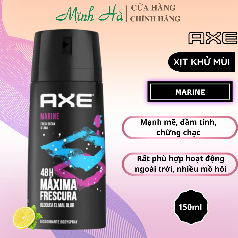 Xịt khử mùi nam AXE 48H 150ml các loại hương thơm lôi cuốn tự tin