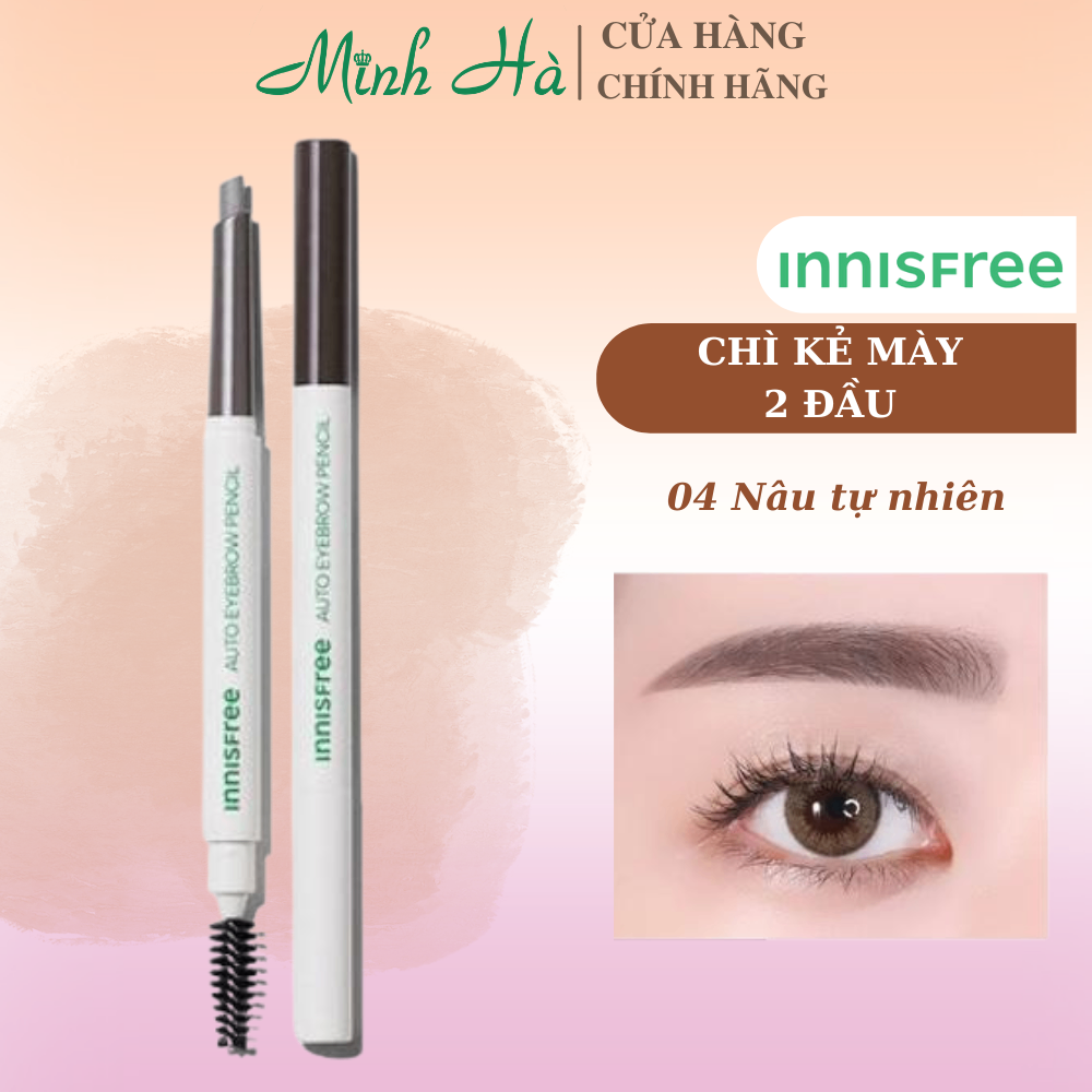 Chì kẻ mày 2 đầu Innisfree Auto Eyebrow Pencil 2g tạo chân mày tự nhiên sắc nét
