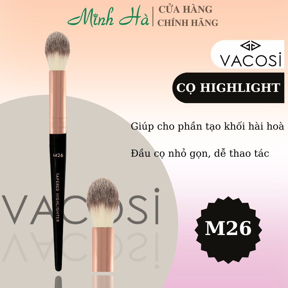 Cọ highlight Vacosi Tapered Highlight Brush M26 chất lông mềm mịn dễ sử dụng